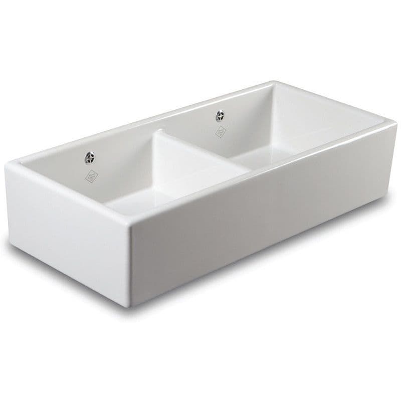 Shaws of Darwen Classic Shaker Double Bowl 1000mm Ceramic Sink White Shaws of Darwen Classic Shaker Double Bowl 1000mm Ceramic Sink White