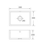 Shaws of Darwen Shaker Single 600mm Ceramic Sink White