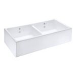 Shaws of Darwen Shaker Double Bowl 800mm Ceramic Sink White