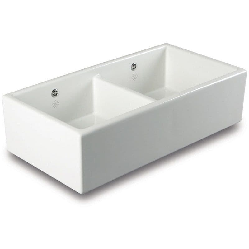 Shaws of Darwen Shaker Double Bowl 800mm Ceramic Sink White Shaws of Darwen Shaker Double Bowl 800mm Ceramic Sink White