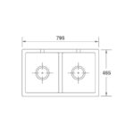 Shaws of Darwen Shaker Double Bowl 800mm Ceramic Sink White