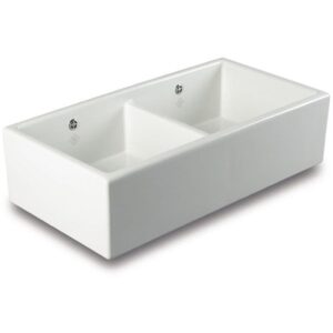 Shaws of Darwen Classic Shaker Double Bowl 900mm Ceramic Sink White
