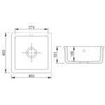 Shaws of Darwen Classic Square Ceramic Sink White
