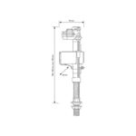 Siamp 30992110 99T Telescopic Bottom Inlet Fill Valve 1/2" Brass Tail