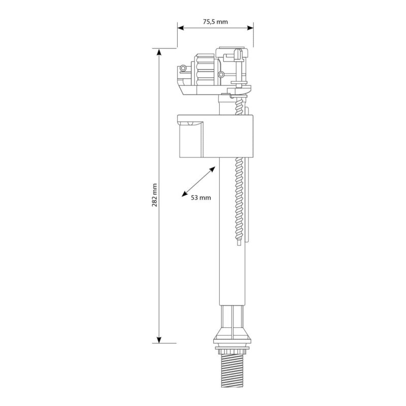 Siamp 30996007 99B Compact Bottom Inlet Fill Valve 1/2" Plastic Tail