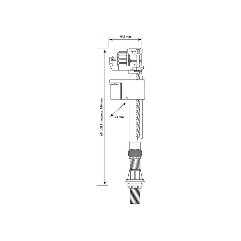 Siamp 30998010 99T Telescopic Bottom Inlet Fill Valve 1/2" Plastic Tail