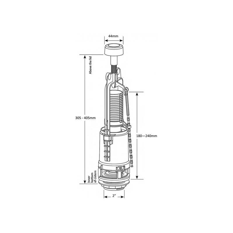 Siamp 32335510 Storm 33A Single Flush Valve & Push Button