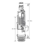 Siamp 32456010 Skipper 45 Dual Flush Valve & Chrome Push Button