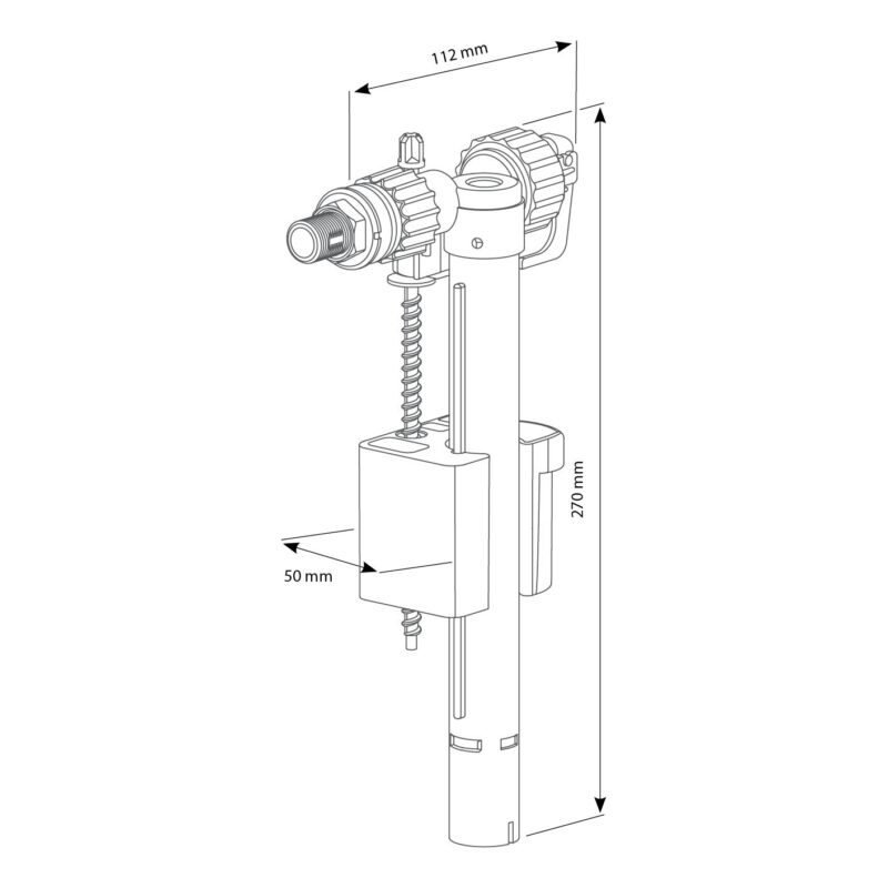Siamp White 1/2" & 3/8" Brass Side Inlet Valve