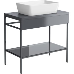 Synergy Berg 800mm Grey Floor Mounted Console Unit