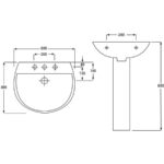 Synergy Lyon Full Pedestal for 550mm Basin