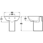 Synergy Valencia Half Pedestal for 500mm & 600mm Basin