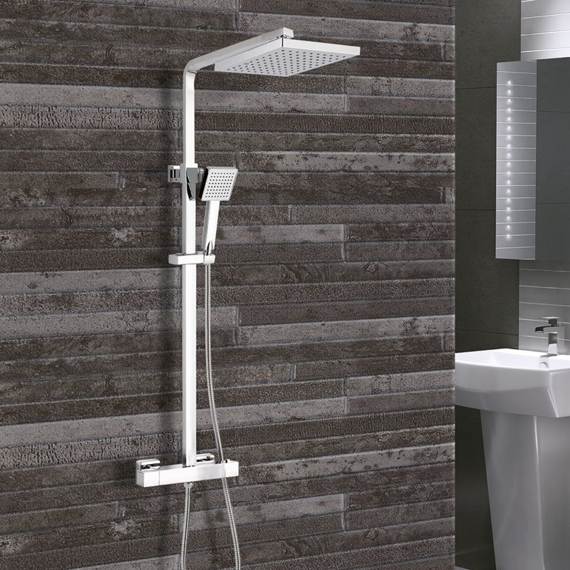 Synergy Square Cool Touch Riser Shower