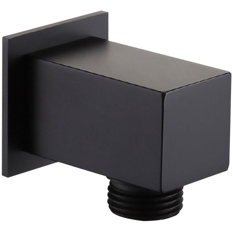 Synergy Square Black Shower Outlet Elbow