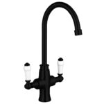 Trisen Rura Two Handle Kitchen Mixer Tap Black