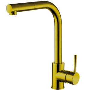 Trisen Era Pull Out Single Lever Kitchen Mixer Tap Brushed Gold