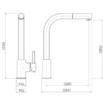 Trisen Era Pull Out Single Lever Kitchen Mixer Tap Black