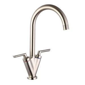 Trisen Starn Two Handle Sink Mixer Tap Brushed Nickel