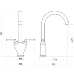 Trisen Starn Two Handle Kitchen Sink Mixer Tap Chrome