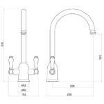 Trisen Jerem Two Handle Kitchen Mixer Tap
