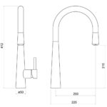 Trisen Jema Pull Out Single Lever Kitchen Mixer Tap Brushed Gold