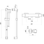 Trisen Piron Square Exposed Bar Valve Shower Set