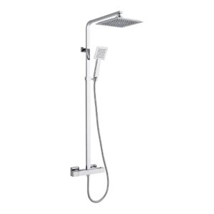 Trisen Chrome Thermostatic Bar Shower Valve & Rigid Riser Kit