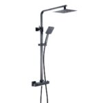 Trisen Zacha Square Exposed Adjustable Shower Black