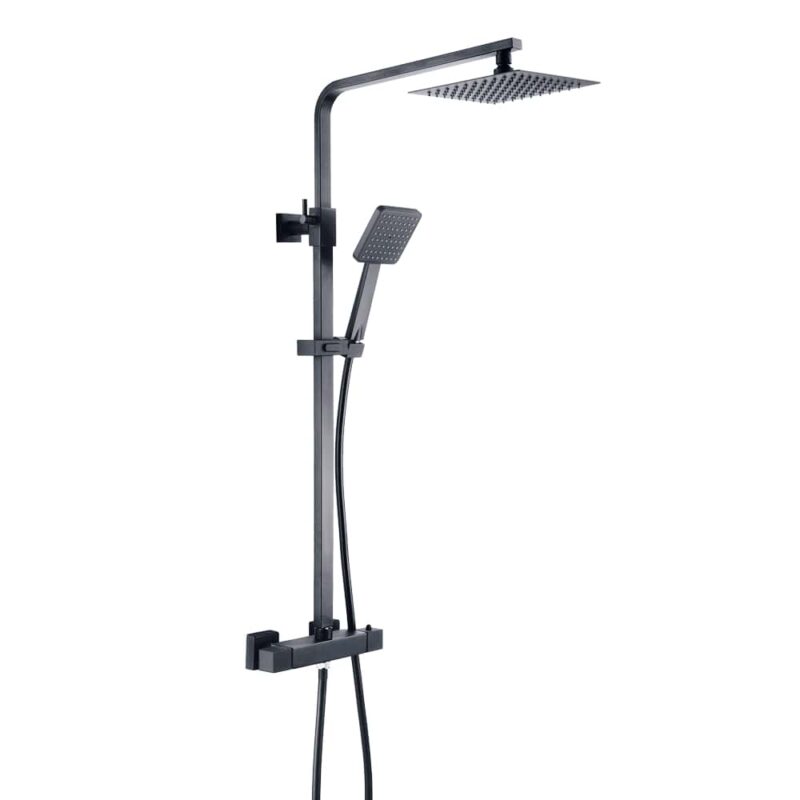 Trisen Zacha Square Exposed Adjustable Shower Black
