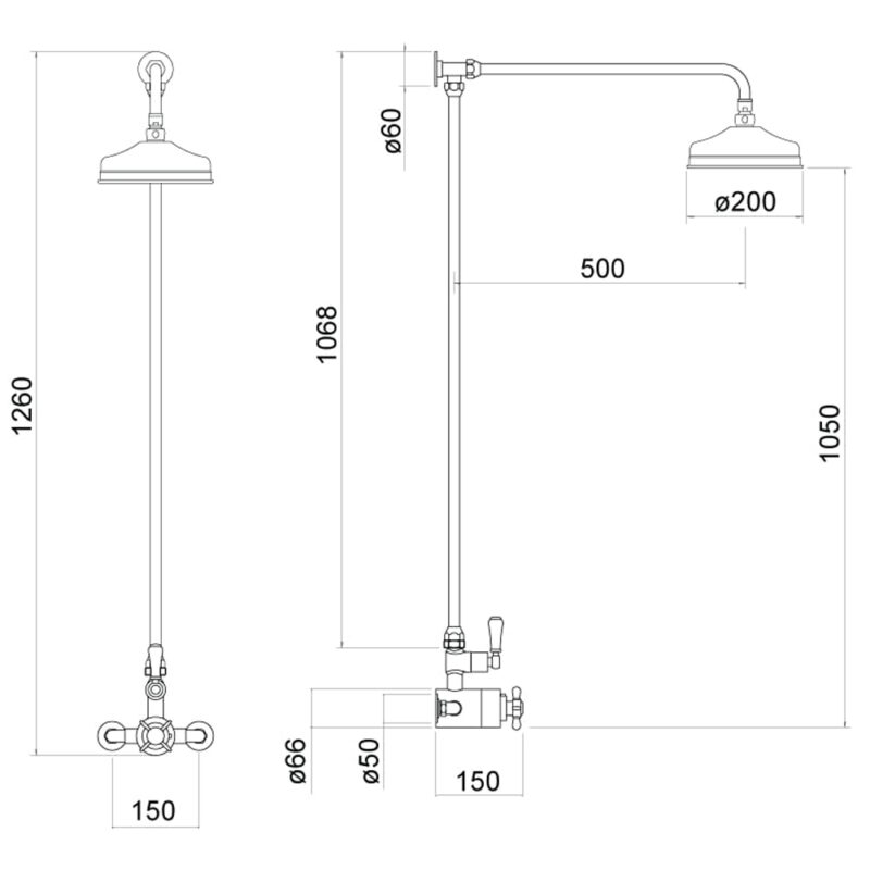 Trisen Aspire Traditional Exposed Thermostatic Shower Set