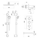 Trisen Nalor Black Concealed Thermostatic Shower Set