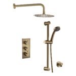 Trisen Nalor Brushed Brass Concealed Thermostatic Shower Set