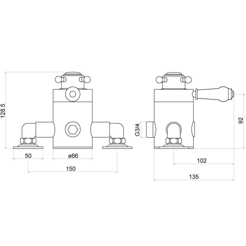 Trisen Formby Traditional Exposed Thermostatic Shower Valve
