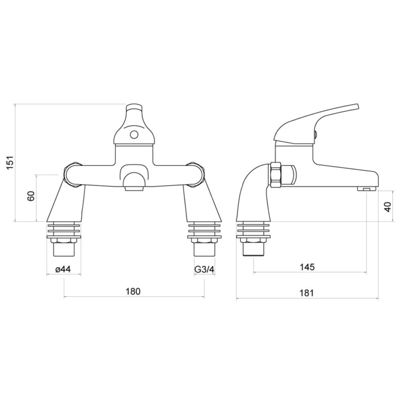 Trisen Ailsa Bath Shower Mixer Tap with Kit