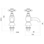 Trisen Formby Crosshead Bath Taps