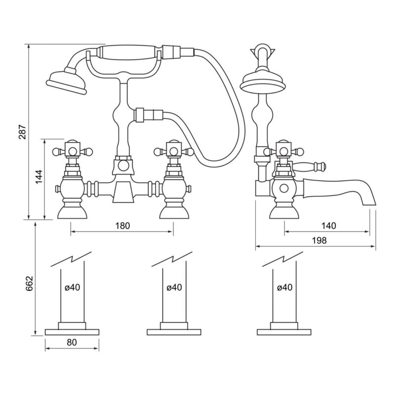 Trisen Formby Chrome Floor Mounted Bath Shower Mixer