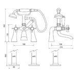 Trisen Wisley Chrome Floor Mounted Bath Shower Mixer