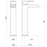 Trisen Warley Tall Mono Basin Mixer Tap