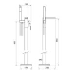 Trisen Warley Chrome Floor Mounted Bath Shower Mixer