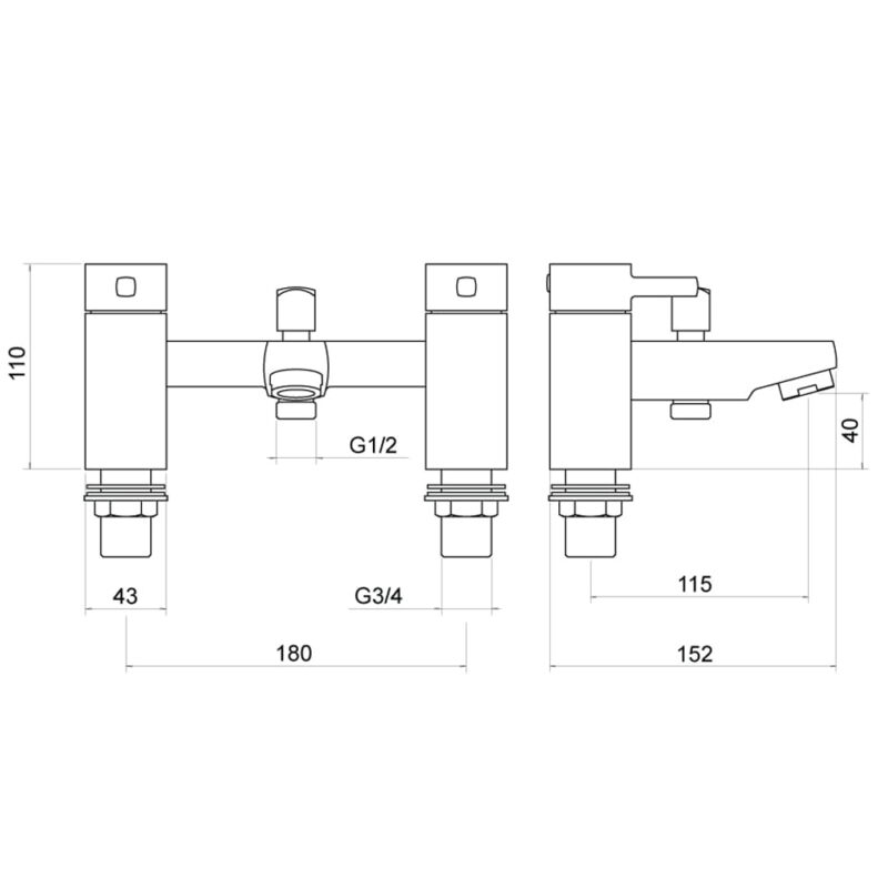 Trisen Arden Bath Shower Mixer Tap & Kit