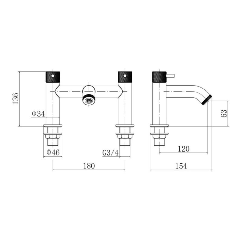 Trisen Verdura Chrome Bath Filler