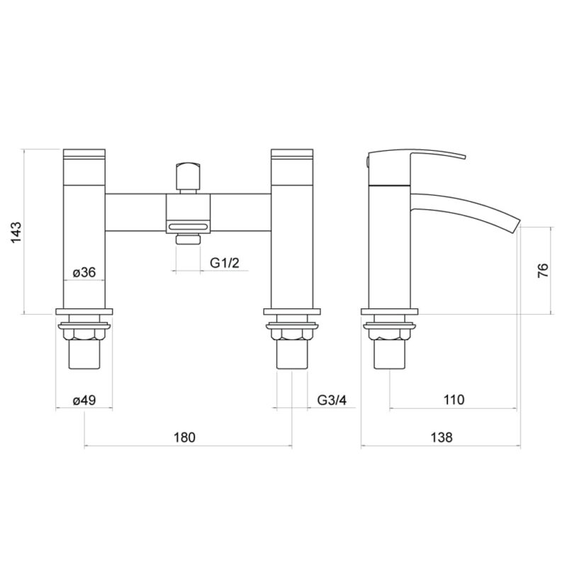 Trisen Knole Bath Shower Mixer Tap & Kit