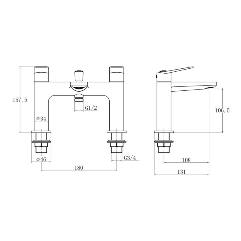 Trisen Roveri Chrome Bath Shower Mixer