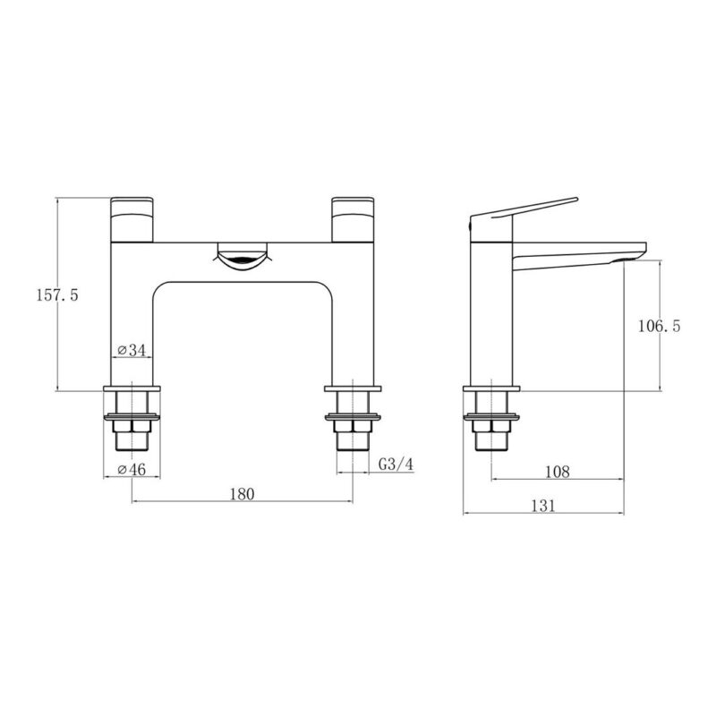 Trisen Roveri Black Bath Filler Tap