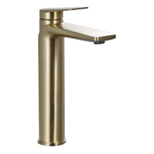 Trisen Roveri Brushed Brass Tall Mono Basin Mixer