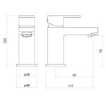 Trisen Kawa Mini Mono Basin Mixer Tap Black