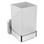 Trisen Chrome Tumbler Holder with Glass Tumbler