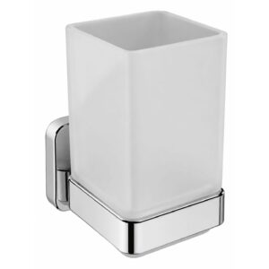 Trisen Chrome Tumbler Holder with Glass Tumbler