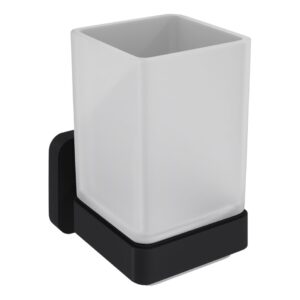 Trisen Matt Black Tumbler Holder with Glass Tumbler