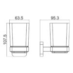 Trisen Matt Black Tumbler Holder with Glass Tumbler